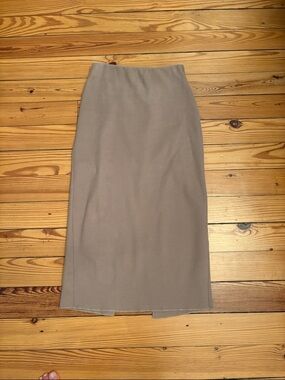 Zara Taupe Midi Pencil Skirt